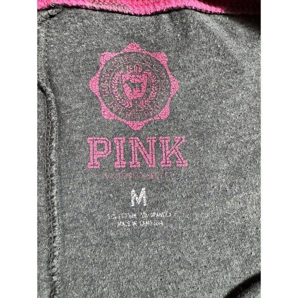 Y2K Victoria Secret PINK VTG Foldover Yoga Flare Hot Pink Heart Dog Print Med - Picture 11 of 14
